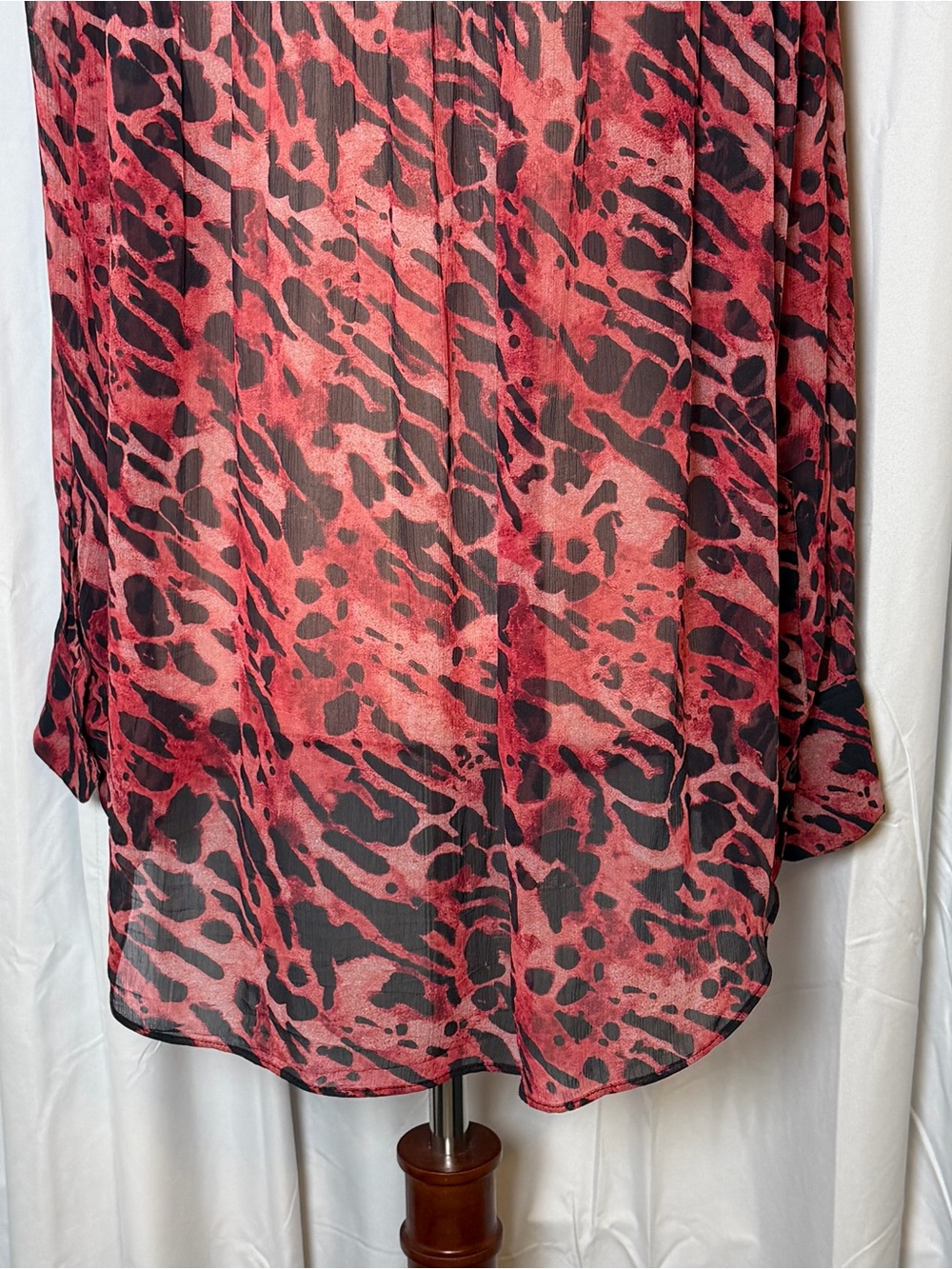 AllSaints Bernie Ambient Printed Shirt Red Black Small - Picture 9 of 12